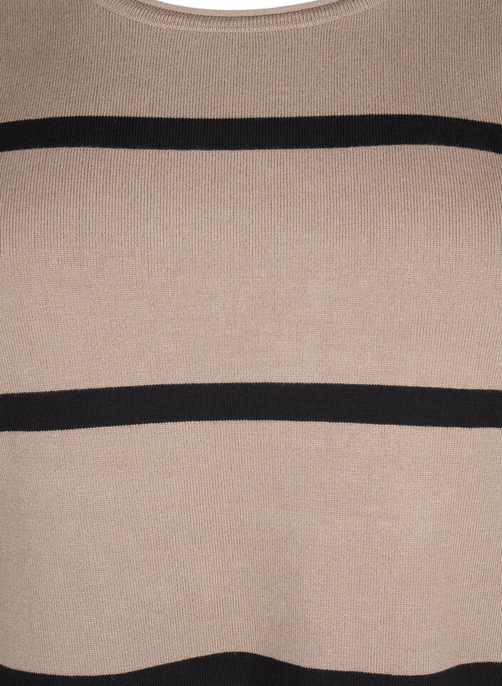 Knitted viscose blouse with stripes, Grey, Packshot image number 2