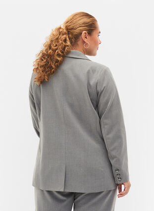 Simple blazer with pockets, Medium Grey Melange, Model image number 1