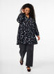 Tunic with print and ruffled collar, Black AOP Print, Model image number 2