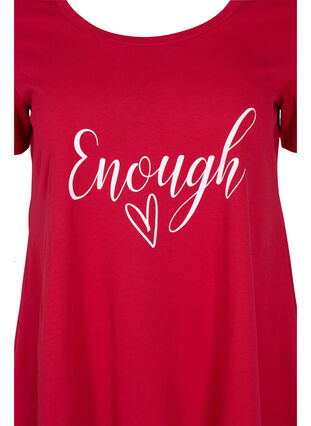Short-sleeved cotton t-shirt with a-line, Tango Red ENOUGH, Packshot image number 2