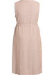 Sleeveless striped midi dress in linen and viscose, Beige, Packshot image number 1