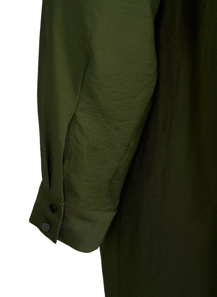 Shirt dress with pockets, Winter Moss, Packshot image number 3