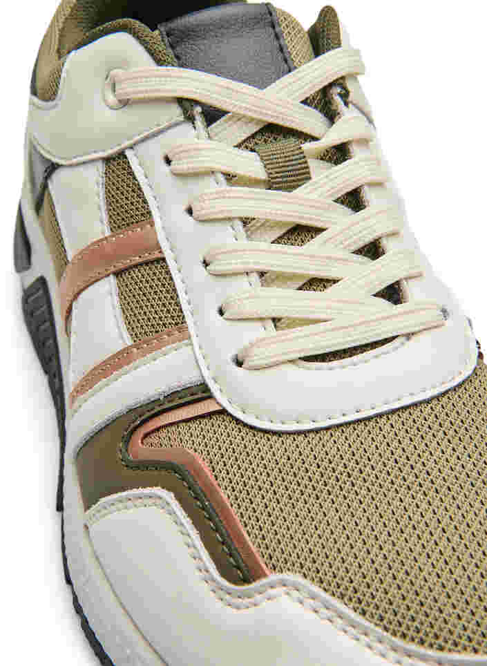 Wide fit trainers, Army Green/Rose Gold, Packshot image number 1