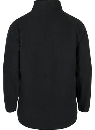 Fleece jacket with buttons and pockets, Black, Packshot image number 1