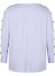 Long-sleeved blouse with button details, Cosmic Sky Melange, Packshot image number 1