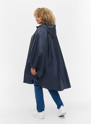 Hooded rain poncho, Navy Blazer, Model image number 1