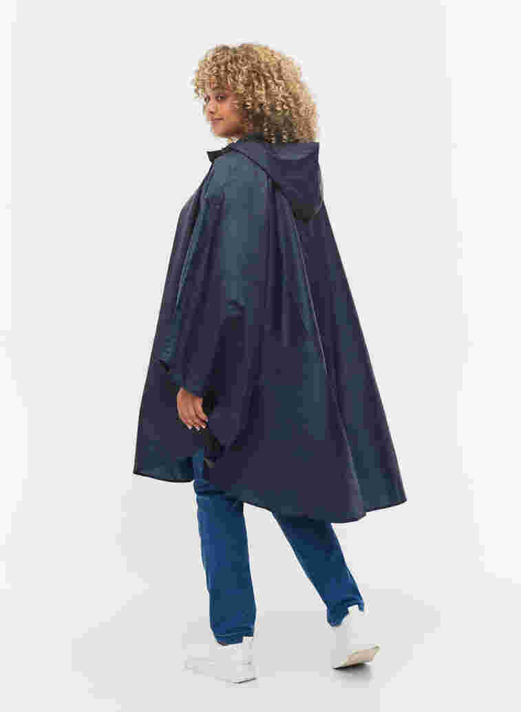 Hooded rain poncho, Navy Blazer, Model image number 1