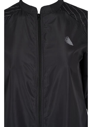 Sports jacket with reflective print, Black w- ReflexPrint, Packshot image number 2