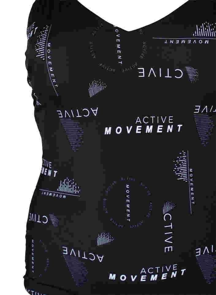 Printed swimsuit with v-neck, Logo Print, Packshot image number 2