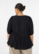 Viscose blouse with a dotted texture and V-neck, Black, Model image number 2