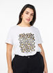T-shirt with leopard print, Bright White w. Leo, Model image number 0