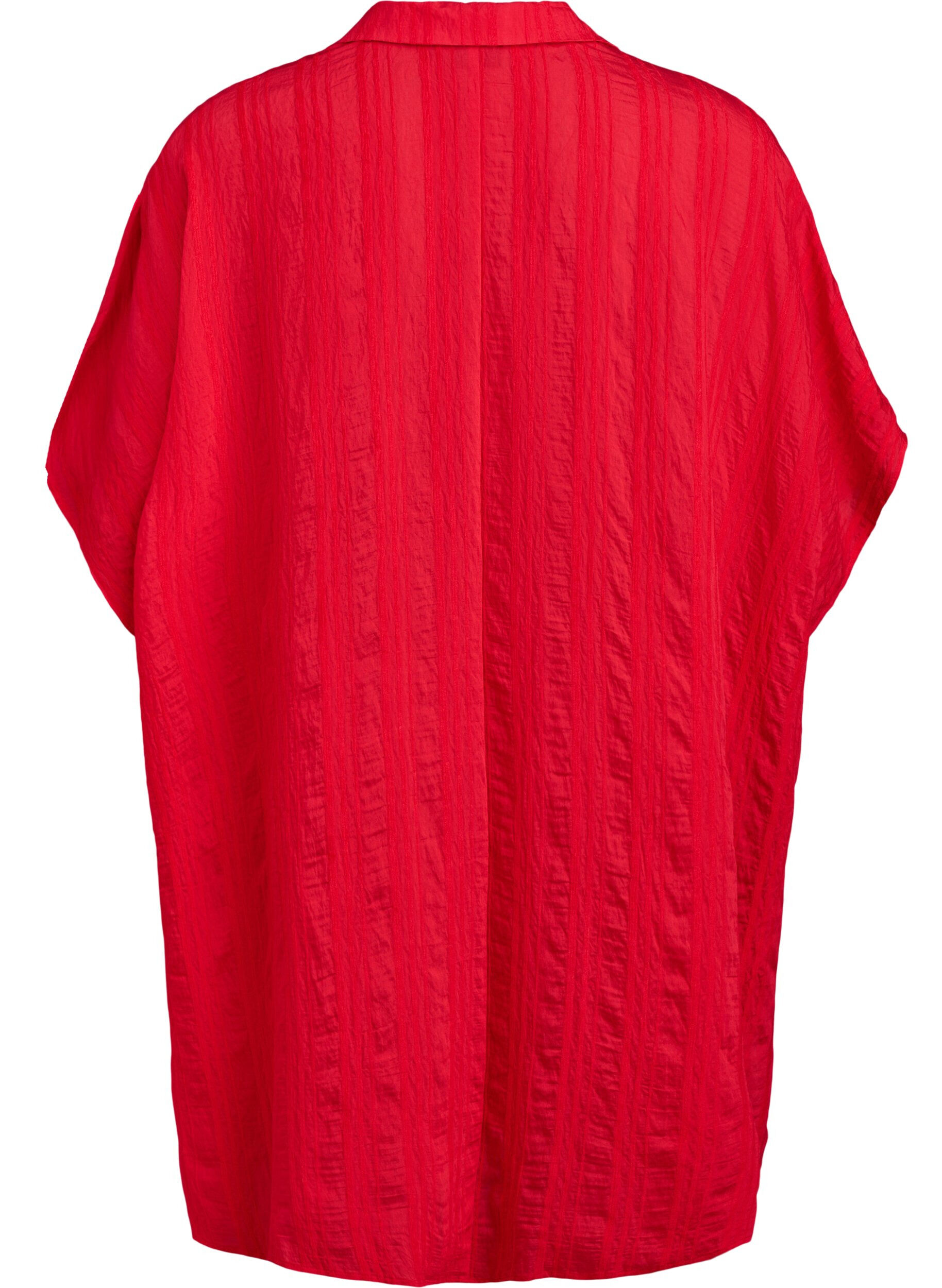 Zizzifashion Beach kaftan with collar and button closure, Red, Packshot image number 1