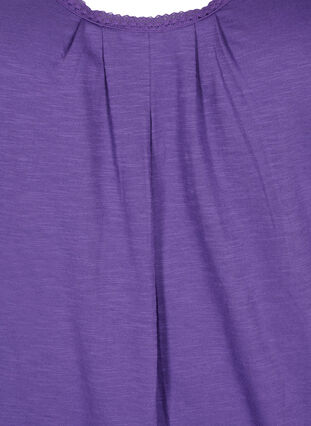 Cotton top with lace trim, Deep Lavender, Packshot image number 2