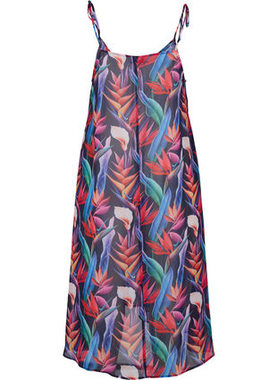 Floral printed beach dress with straps, Bright Leaf, Packshot image number 1