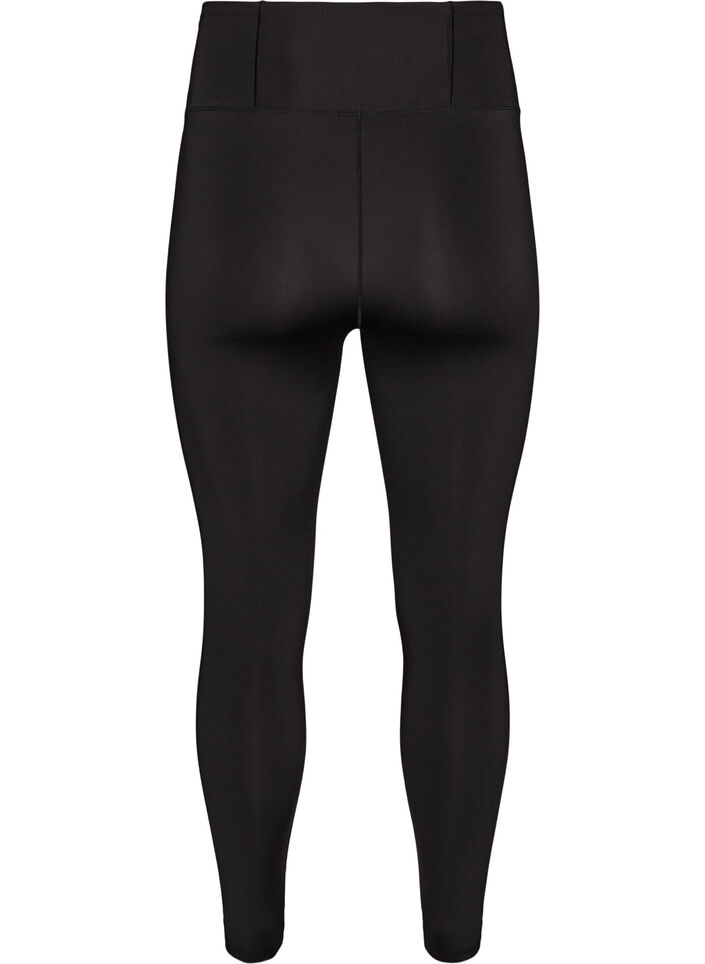 Training tights with a high waist and pocket in the waistband, Black, Packshot image number 1