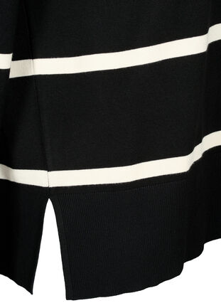 Knitted viscose blouse with stripes, Black Comb, Packshot image number 3