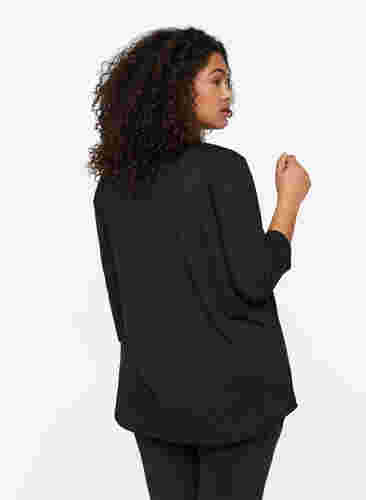 Sports top with 3/4 sleeves, Black, Model image number 1