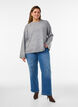 Loose knitted blouse with alpaca and wool, Grey, Model image number 1
