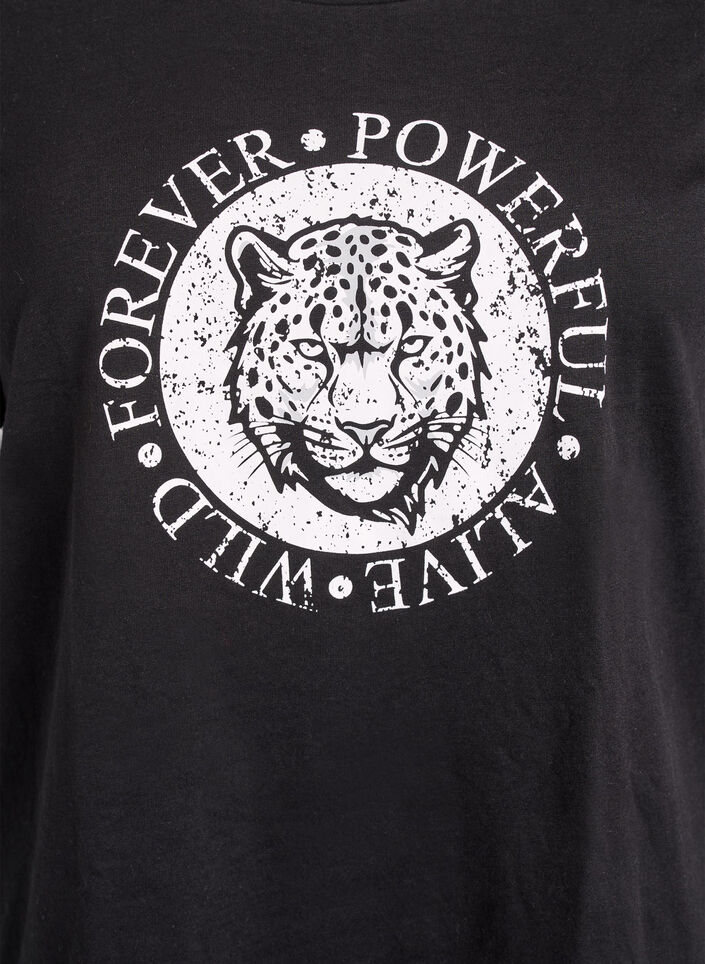 T-shirt with motif., Black, Packshot image number 2