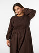 Midi dress in viscose with smocking, Brown, Model image number 3