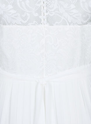 Sleeveless wedding dress with lace and pleat, Star White, Packshot image number 3