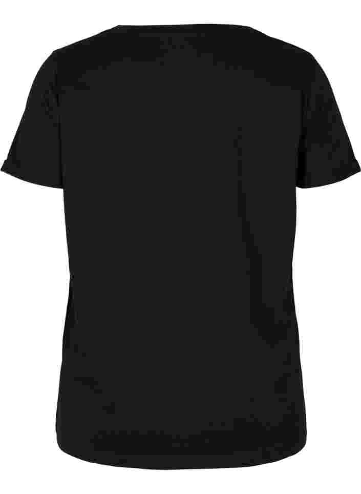 Sports t-shirt with print, Black More Action, Packshot image number 1