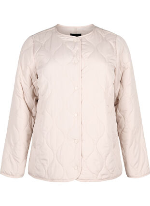 Quilted jacket with buttons, Pumice Stone, Packshot image number 0