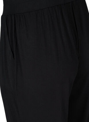 Loose viscose gym trousers, Black, Packshot image number 3