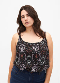 FLASH - Top with print, Black Rose Ethnic, Model