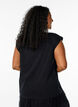 Sleeveless jersey blouse with shoulder pads, Black, Model image number 2