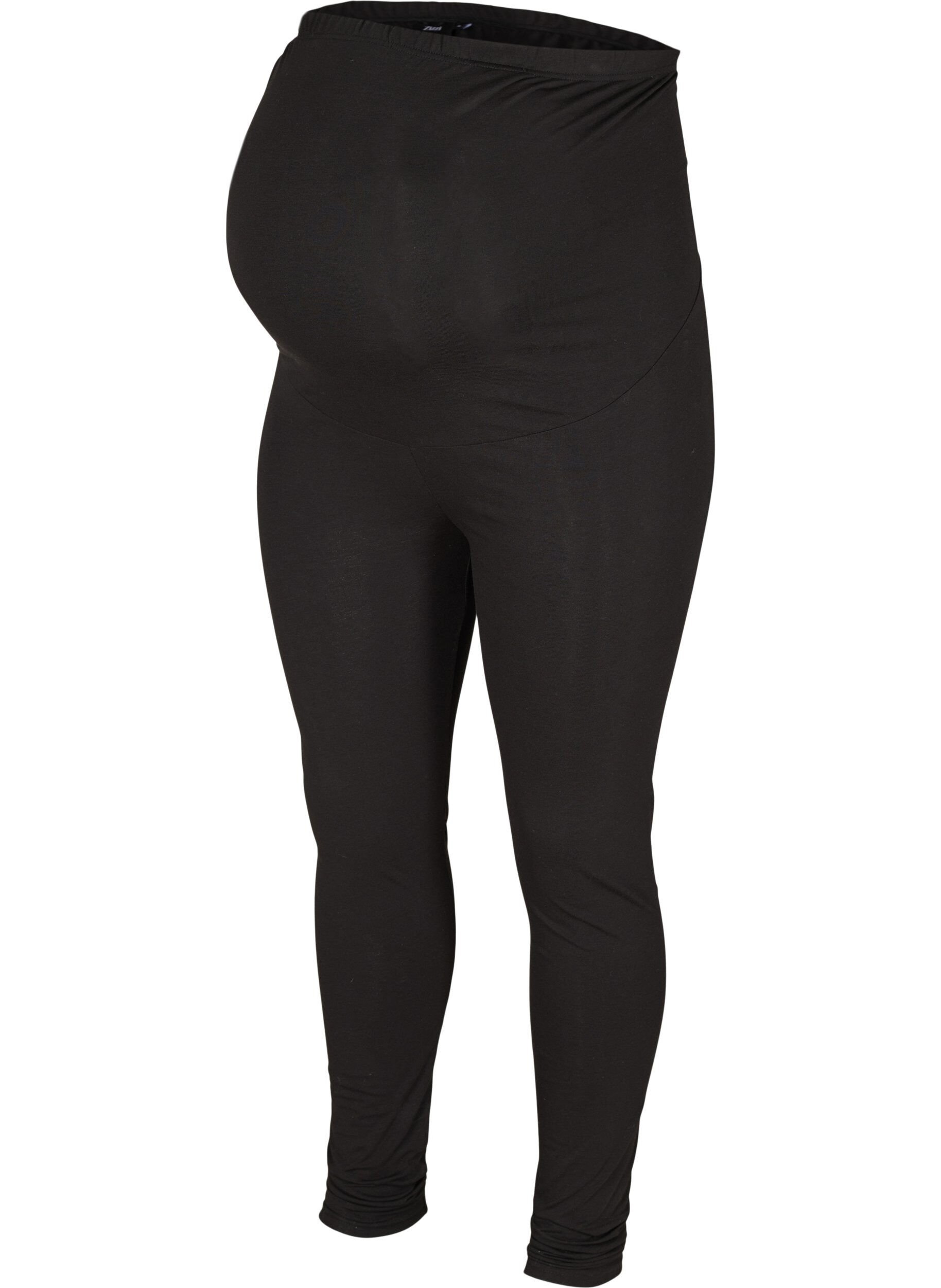 Zizzifashion Cotton maternity leggings, Black, Packshot image number 0