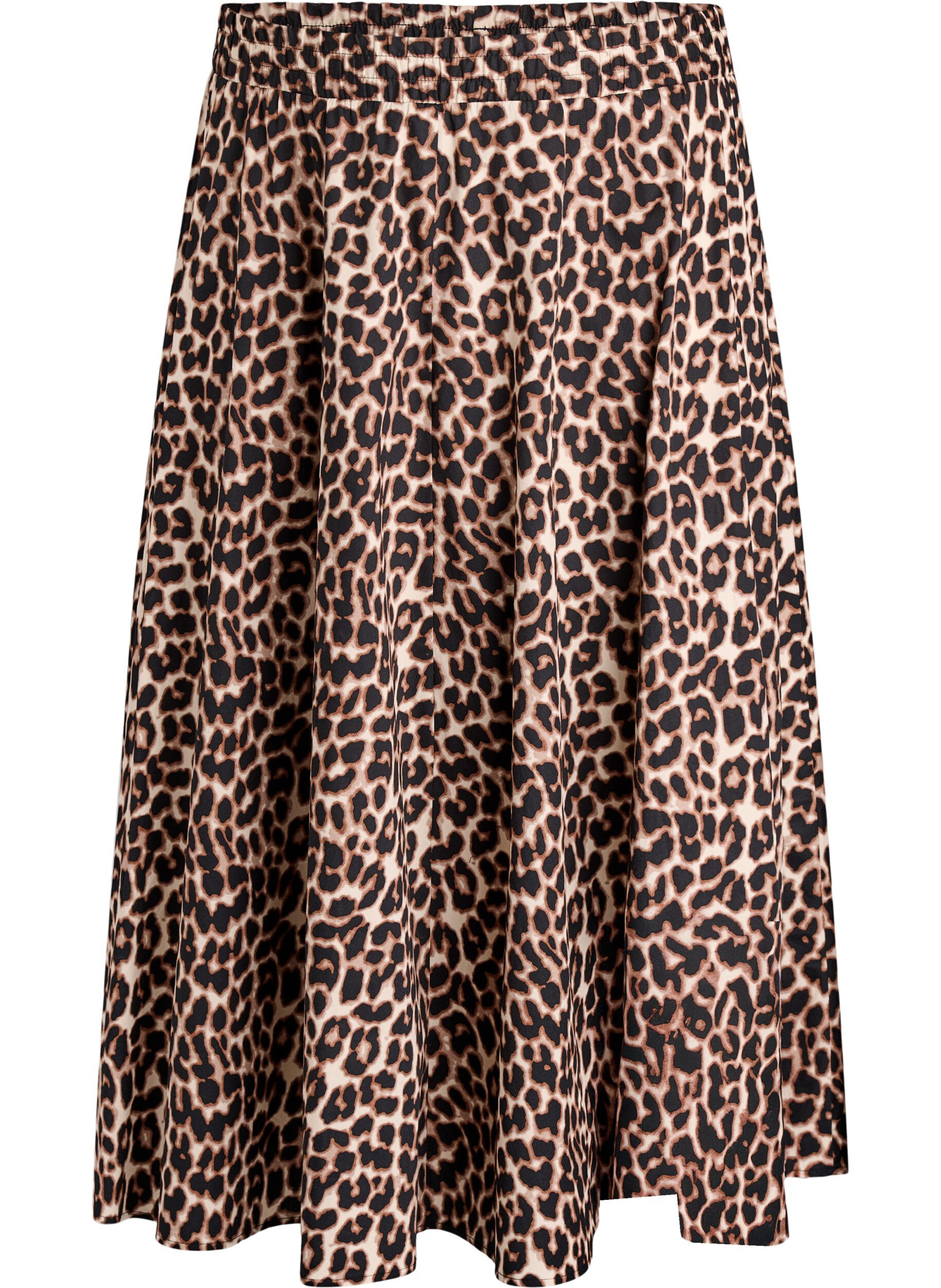 A-line midi skirt with leopard print