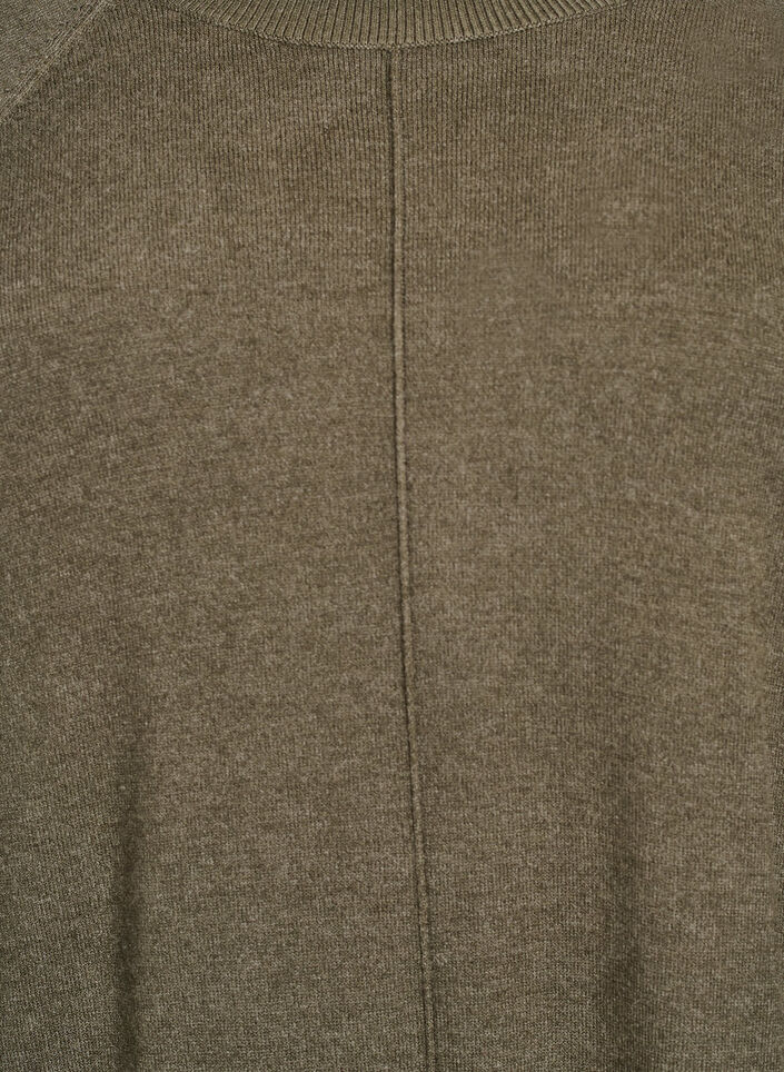 Short knitted dress with raglan sleeves and a centre seam, Green, Packshot image number 2