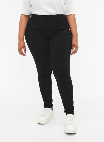 Slim fit trousers with pockets, Black, Model image number 3