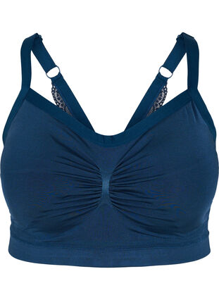 Soft bra with lace back, Blue Wing Teal, Packshot image number 0