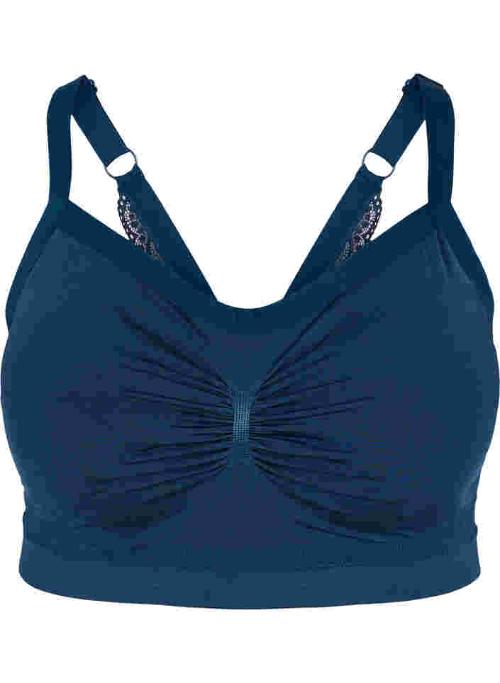 Soft bra with lace back, Blue Wing Teal, Packshot image number 0