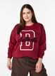 Sweatshirt with terry text, Dark Bordeaux, Model image number 0