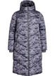 Long camouflage puffer jacket, Dark Grey, Packshot image number 0