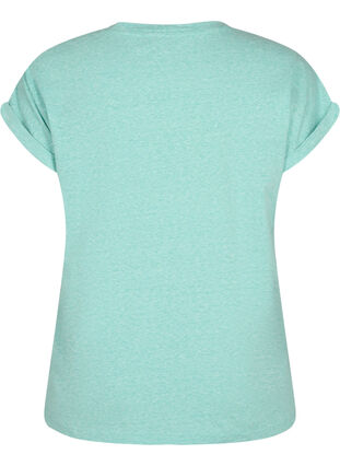 Melange t-shirt with short sleeves, Turquoise Mél, Packshot image number 1