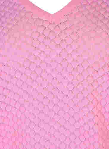 Patterned knitted top with v-neckline, Begonia Pink, Packshot image number 2