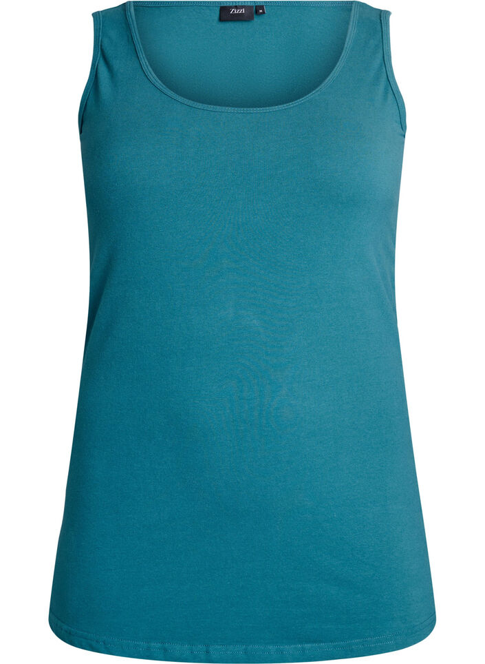 Cotton basic top, Green, Packshot image number 0