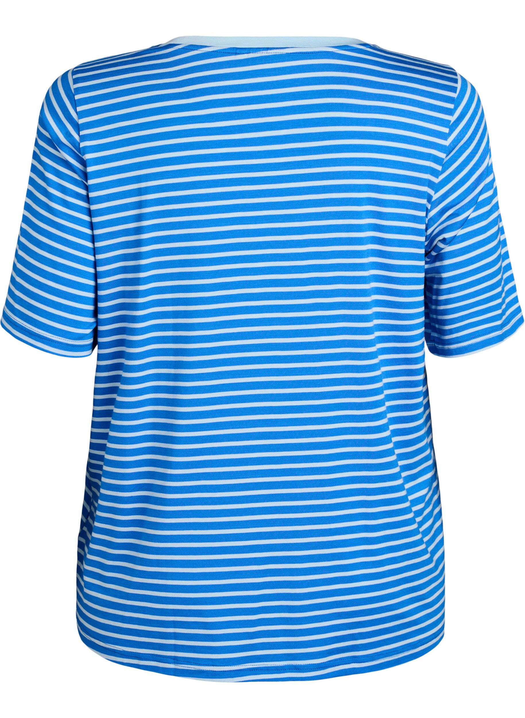 ZizzifashionT-shirt with TENCEL&trade; Lyocell and stripes, Blue, Packshot image number 1