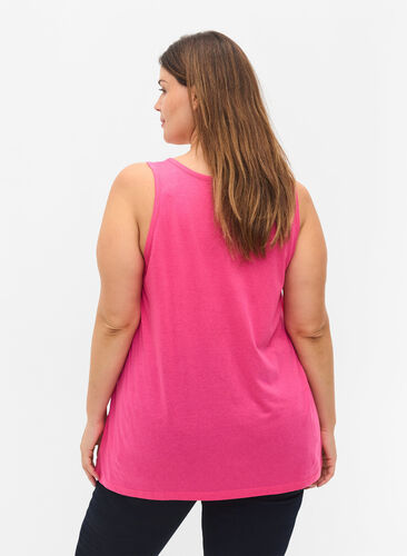 Sleeveless A-line top, Magenta, Model image number 1