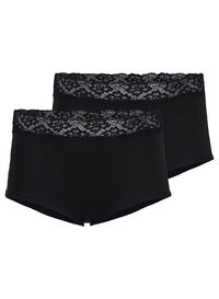 2-pack cotton briefs with lace