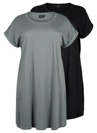 2-pack cotton dress with short sleeves