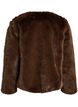 Short faux fur jacket with an open front, Brown, Packshot image number 1