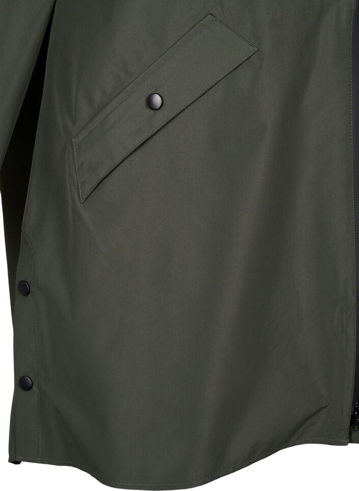 Rain jacket with pockets and a hood, Green, Packshot image number 3