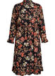 Midi dress with floral print and detachable tie belt, Black, Packshot image number 0