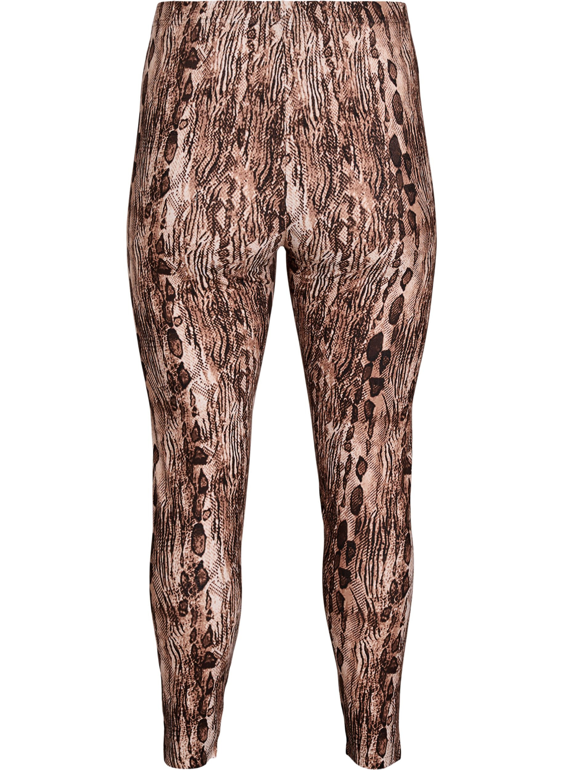 Zizzifashion Viscose leggings with print, Brown, Packshot image number 1