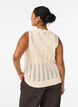 Knitted vest with eyelet embroidery and tie fastening, Beige, Model image number 2